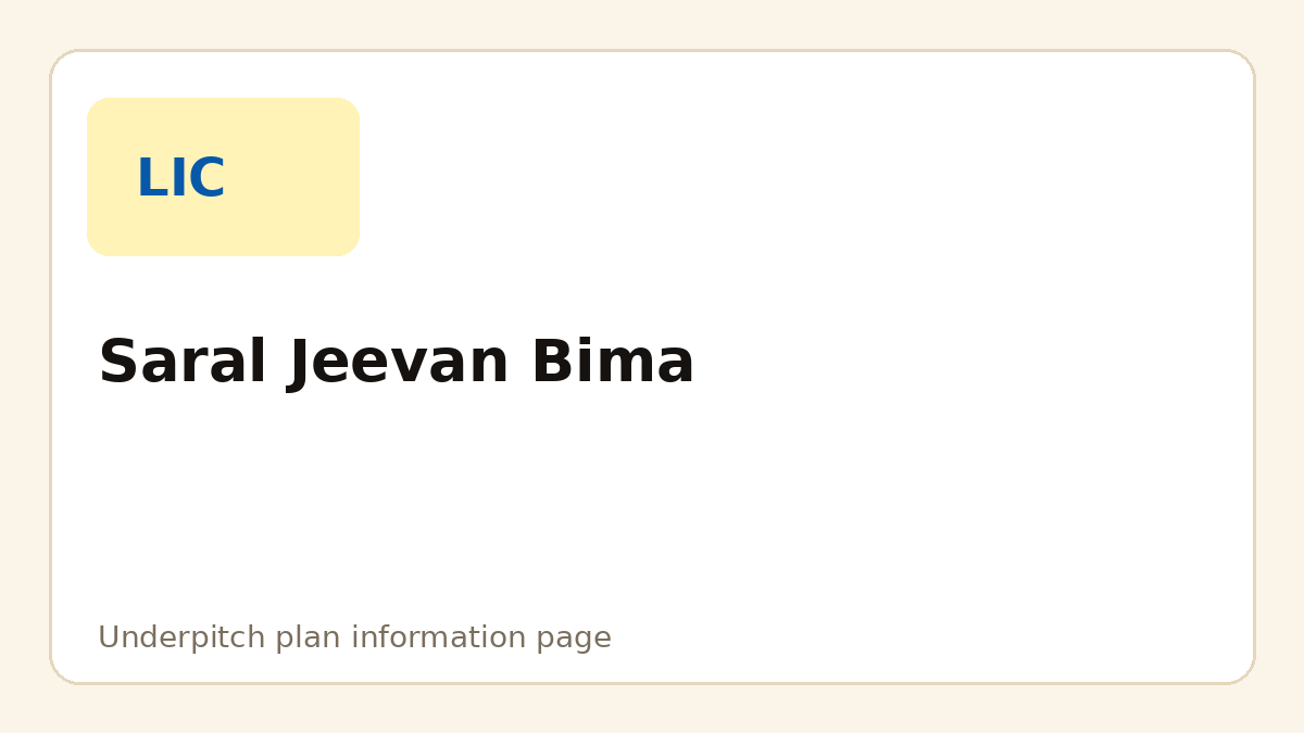 Saral Jeevan Bima plan cover